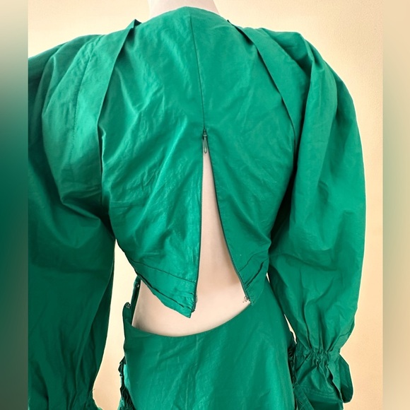 A.L.C. Alexa cutout ruffled tiered pleated cotton-poplin mini dress - Picture 8 of 13